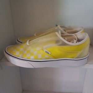 limited addition vans size Men's  9Vans Neon Yellow Checkerboard Comfy unisex